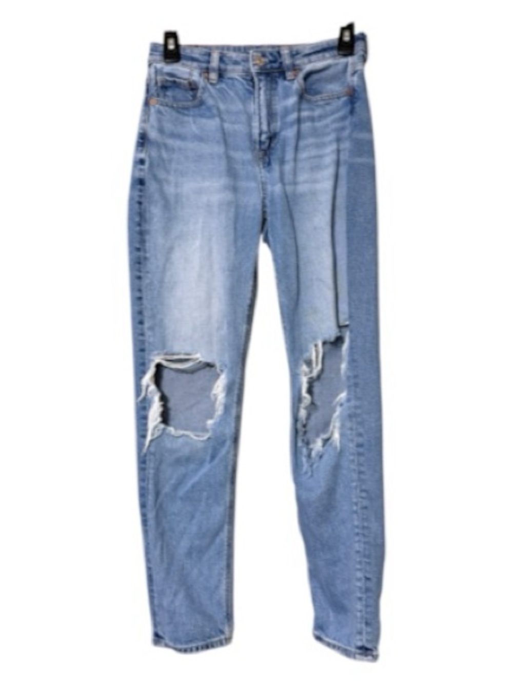 American Eagle size 0 short strigid light denim distressed jeans preppy casual